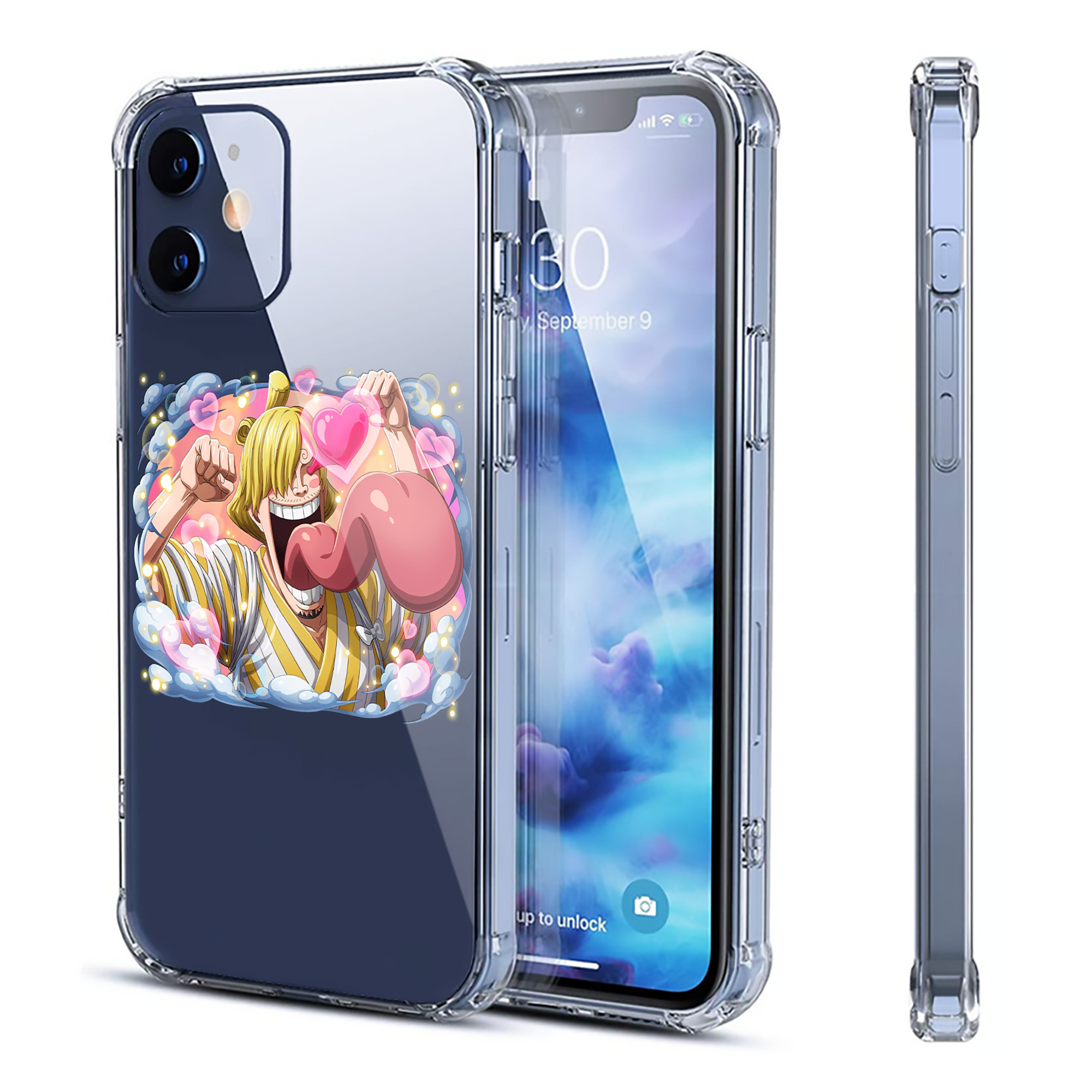 （画像用） ワンピース サンジ ONE PIECE Sanji 【iPhone 12シリーズ対応】透明スマホケース（クリアソフトケース）